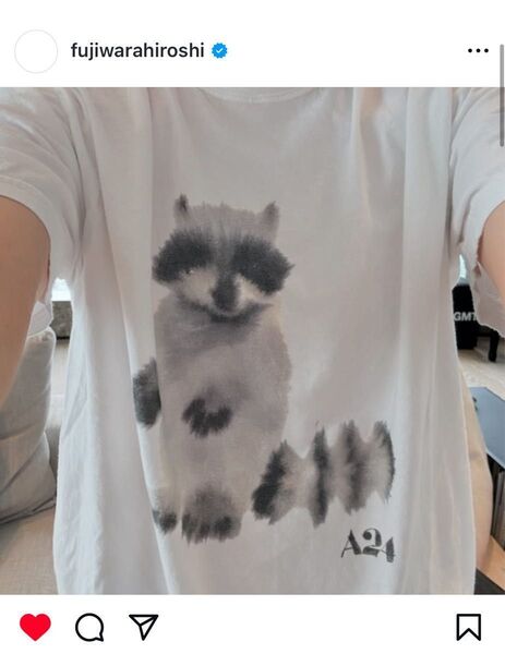 Raccoon Watercolor Tee Rop Mierlo 藤原ヒロシ着 hiroshi fujiwara