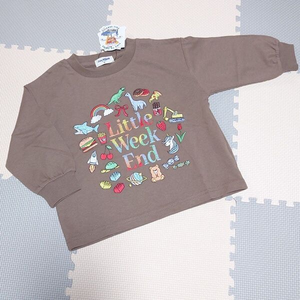 Little WEEKEND 刺繍長袖Tシャツ