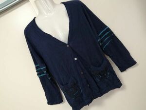 jjyk3-1340 # FRAPBOIS # Frapbois cardigan cut and sewn V neck navy blue navy 1 M