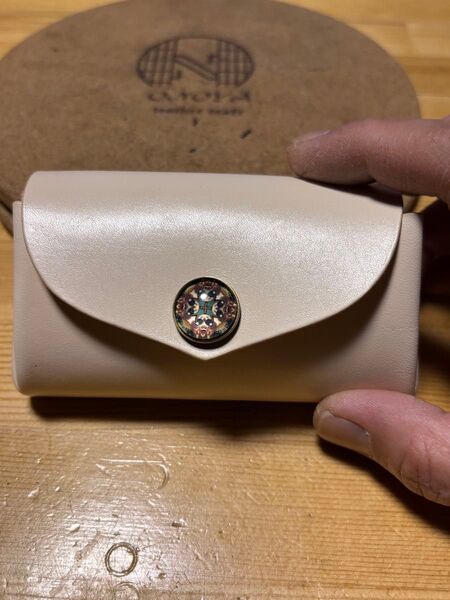 アコーディオンミニウォレット 国産ヌメ革 ハンドメイド