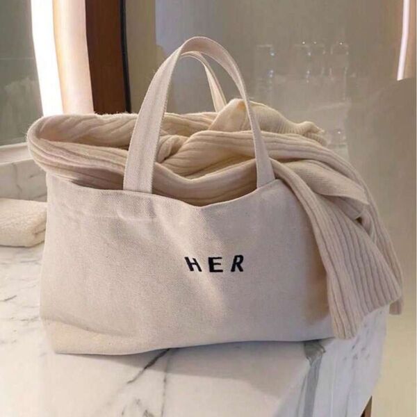 新品 シンプル キャンバス トートバッグ ベージュ トートバッグ