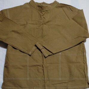 キャンバス地 スタンドカラー スモック綿100%