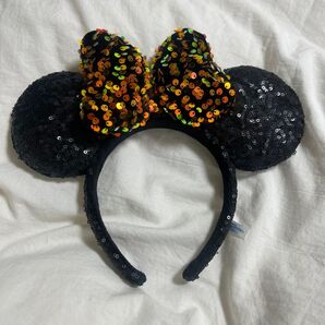 2024年 ディズニーカチューシャ オレンジリボンミニー スパンコール