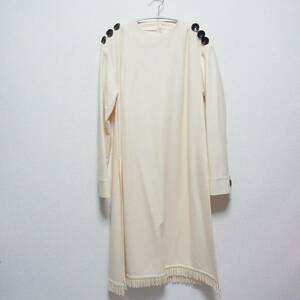 16AW 美品 HAQUE ハク ウール サイドスリット ワンピース 白