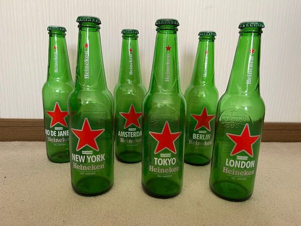 ハイネケン シティボトル 空瓶 全6本 2014年 数量限定発売 Heineken