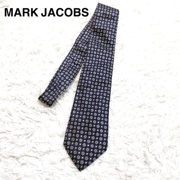 【美品】MARK JACOBS ネクタイ 総柄 パープル シルク