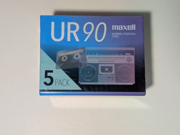 【未開封】 maxell カセットテープ ノーマル 90分 5パックセット UR90N 5p