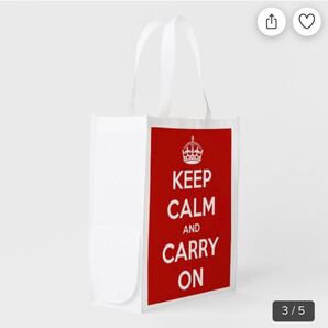KEEP CALM AND CARRY ON エコバッグ 赤!