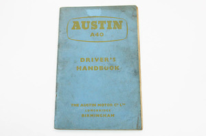 レアです! 1959年出版 AUSTIN A40 [DRIVER'S HAND BOOK] オースチン A40 BMC 整備本 サービスマニュアル 当時モノです。