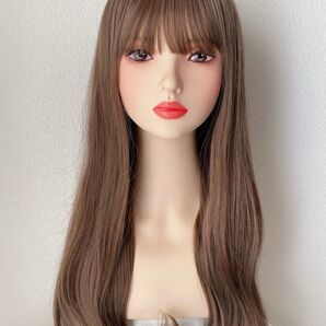 新品 フルウィッグ ロング ミルクティーブラウンミックス 耐熱 かつら ウィッグ
