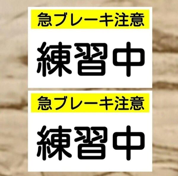 急ブレーキ注意 練習中 プレート マグネット無し