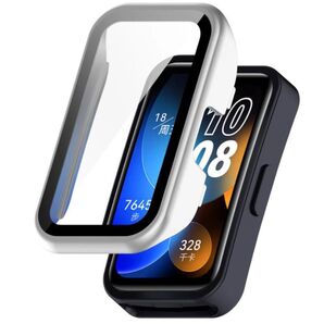 Huawei Band 8 9 10 ガラス 保護 ケース 画面保護 カバー シルバー ファーウェイ バンド 傷防止 保護ケース