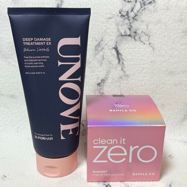 UNOVE ディープダメージトリートメントEX 320ml バニラコ クレンジングバーム 大容量180ml 2点セット