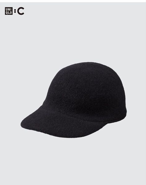 UNIQLO U アジャスタブルウールキャップ 帽子 ブラック ウール 黒 キャップ ユニセックス