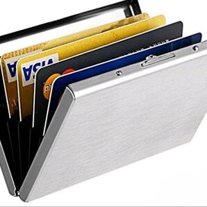 カードケース クレジットカードケース カード入れ ワンタッチ 薄型 シルバー
