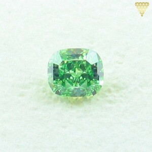 0.37 ct FANCY VIVID GREEN VS2 CUSHION MIX CUT GIA diamond loose DIAMOND EXCHANGE FEDERATION