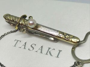 TASAKI Japanese sword × pearl necktie pin tiepin rice field cape tasaki
