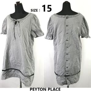 ペイトンプレイス/PEYTON PLACE★半袖/ミニワンピース【レディース15/3L/グレー/gray】ボタンワンピース/フリル/Tops/Shirts◆sBH943