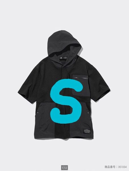 GU アンダーカバー ダブルフェイスパーカ フーディー プルオーバー S ブラック
