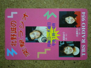 hiros・広重玲子　北野誠　岡部まり　TBSラジオ　女子アナ　未使用　50度数　テレカ