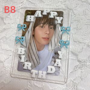 デコトレカケースセンイル HAPPYBIRTHDAY 中 リボン ブルー