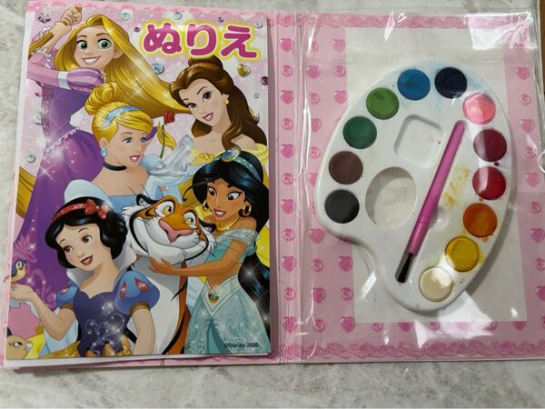 ディズニープリンセス おでかけ ミニパレットぬりえ