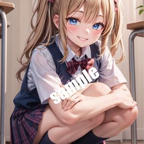 【高画質 S06】AI制服美少女 イラスト A4サイズ ポスター【まとめ買い歓迎】