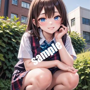 【高画質 S05】AI制服美少女 イラスト A4サイズ ポスター【まとめ買い歓迎】