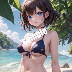 【高画質 W06】AI水着美少女 イラスト A4サイズ ポスター【まとめ買い歓迎】