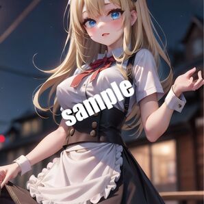 【高画質 M07】AIメイド美少女 イラスト A4サイズ ポスター【まとめ買い歓迎】