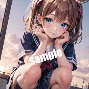 【高画質 S07】AI制服美少女 イラスト A4サイズ ポスター【まとめ買い歓迎】