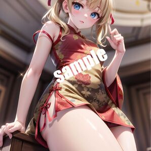 【高画質 C02】AIチャイナドレス美少女 イラスト A4サイズ ポスター【まとめ買い歓迎