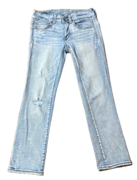 【美品】AMERICAN EAGLE OUTFITTERS アーティストクロップ デニムスーパーストレッチ