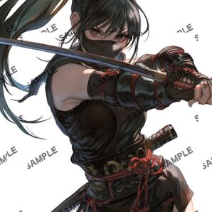 【S23】和柄・和風next soonオリジナルリアル風くノ一人物ステッカー
