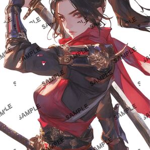 【S24】和柄・和風next soonオリジナルリアル風くノ一人物ステッカー