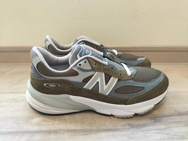 26.5cm 新品 ニューバランス U990OG6 オリーブグリーン 緑 USA製 990V6 アメリカ製 991 992 993