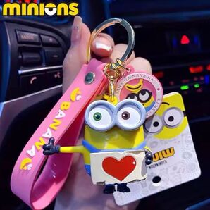 ミニオンズ minions ボブ ハートver タグ付き キーホルダー キーチェーン ストラップ