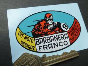 送料無料 Franco Barbanera Italian Motorcycle Dealer Sticker モーターサイクル ステッカー シール デカール バイク 70mm x 45mm