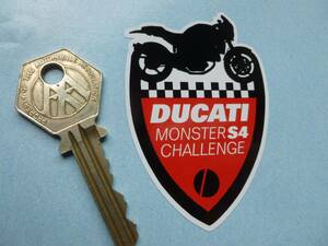 送料無料 Ducati S4 Monster Challenge Shield Sticker ドゥカティ ステッカー シール デカール 70mm x 48mm