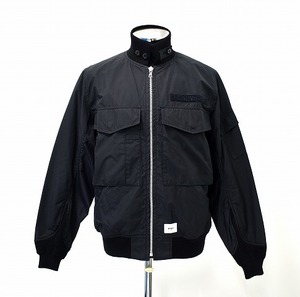 WTAPS ダブルタップス WFS / JACKET. NYCO. WEATHER ミリタリーボンバージャケット 01 BLACK 181GWDT-JKM02 MILITARY ブルゾン 日本製