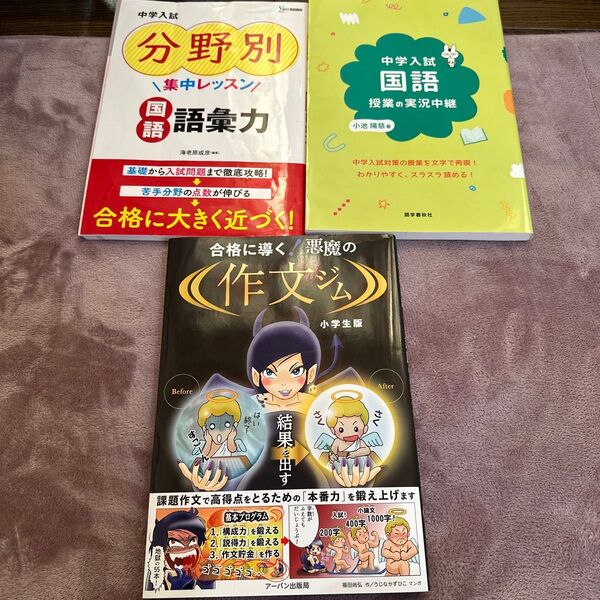中学入試 国語 分野別集中レッスン 国語語彙力 授業の実況中継 合格に導く 悪魔の作文ジム 課題作文で高得点をとるための本番力