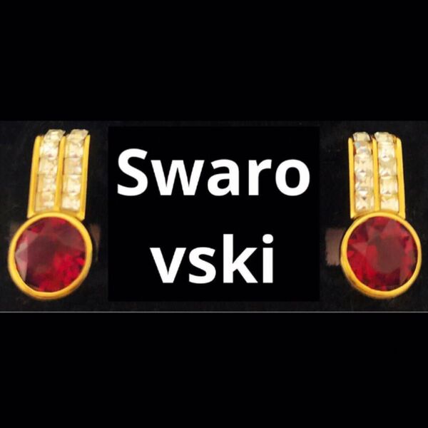 【レア】ヴィンテージ 一点もの Swarovski スワロフスキー レッド イヤリング ジュエリー 貴重 アクセサリー
