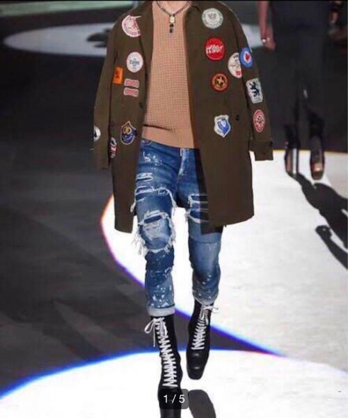 DSQUARED2 ディースクエアード ワッペン ミリタリージャケット カーキ