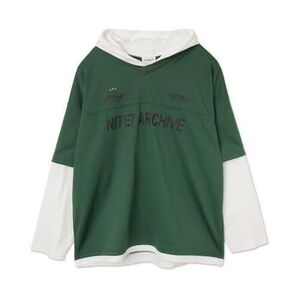 パーカー WEGO/メッシュレイヤード長袖Tシャツ グリーン M