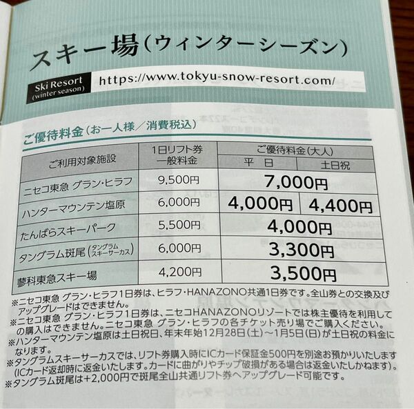 割引券3枚 6名分 ニセコ東急グランヒル ハンターマウンテン塩原 タングラムスキーサーカス 斑尾 斑尾高原