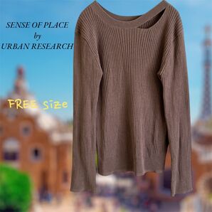【最終価格です!】SENSE OF PLACE センスオブプレイス レディース ニット 長袖 首元おしゃれ Free 首元加工