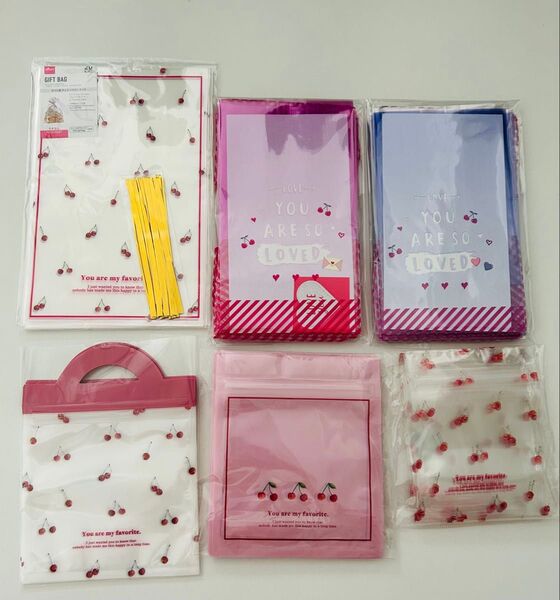 【即購入NG】Cherry さくらんぼ ジッパーバッグ ギフトラッピング まとめ売り