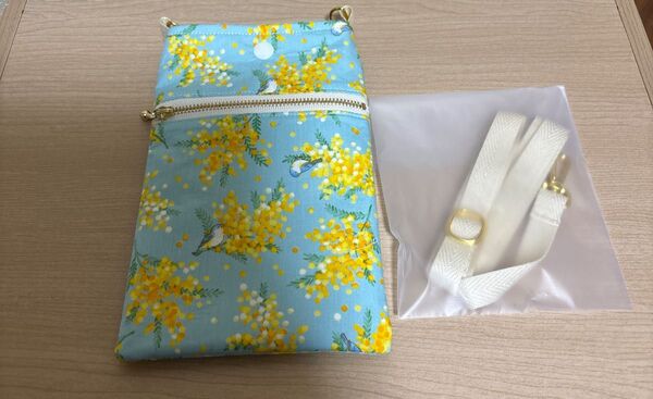 ミモザ ハンドメイド スマホショルダーケース