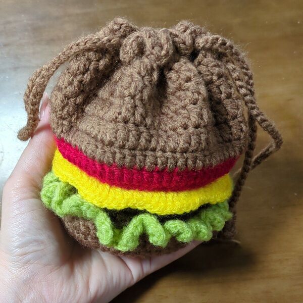 002 巾着 ハンドメイド ハンバーガー
