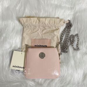 未使用 ミニミュート minitmute チェーン スモール ショルダーバッグ ピンク
